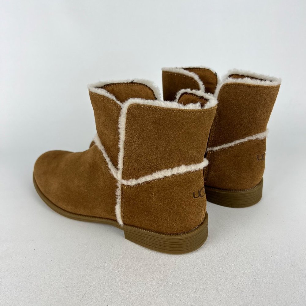 UGG Coletta Girls Chestnut Brown Suede Ankle Boots 1094579K Winter Youth size 3 - Picture 8 of 15